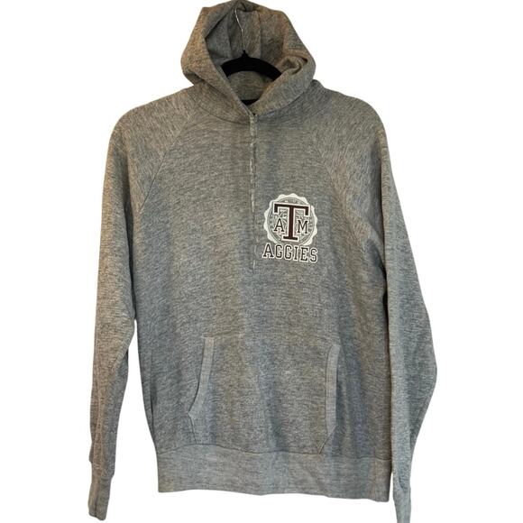 Vintage 80s Texas A&M Aggies Grey Hoodie Adult Small